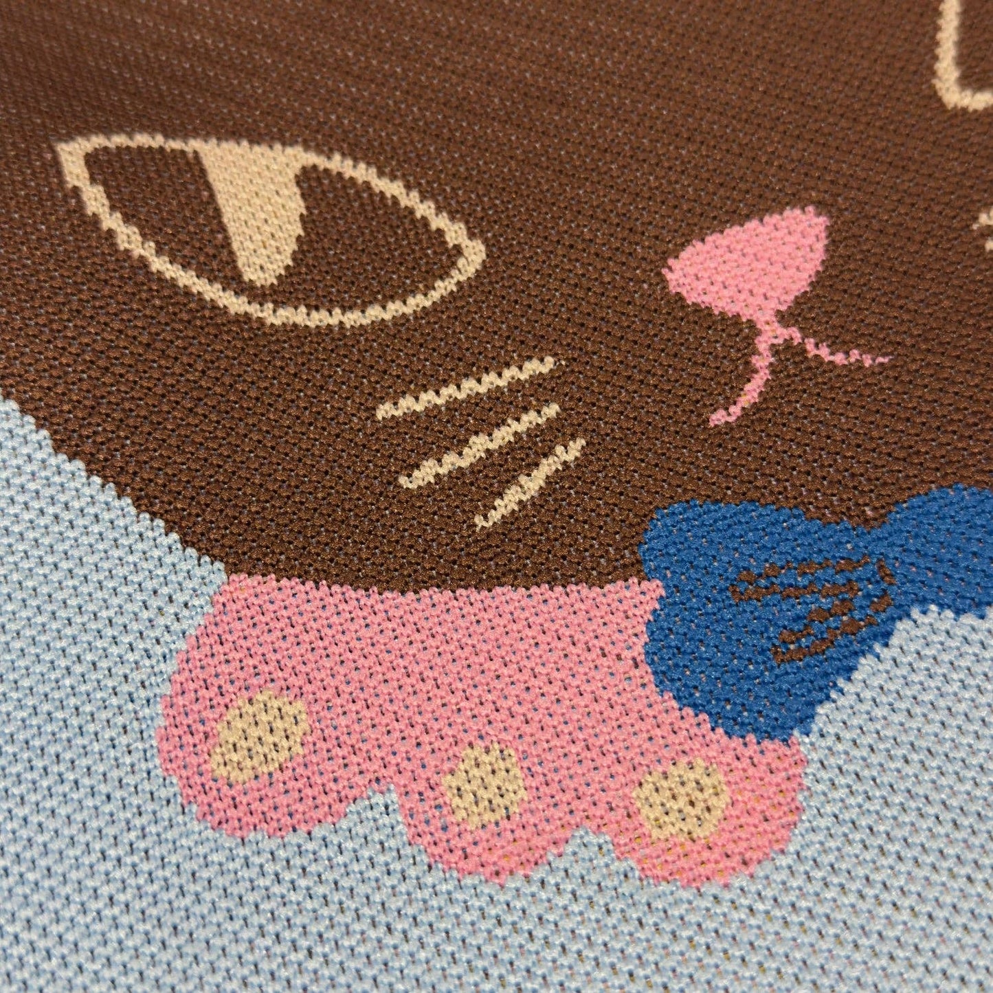 Chat Au Chocolat Knit Tote Bag
