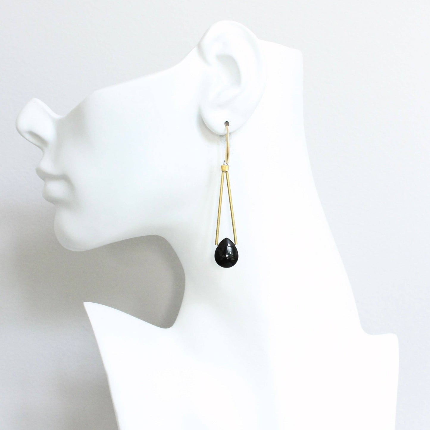 black agate geometric earrings