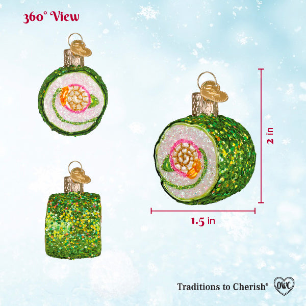 Shimmering Sushi Roll Ornament