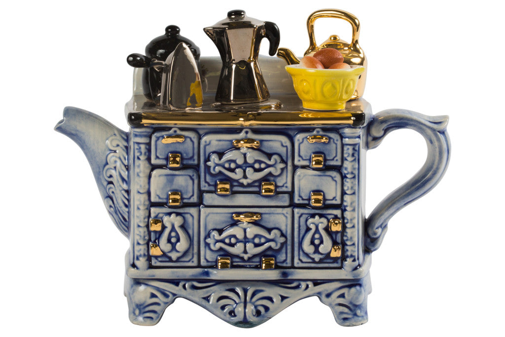 Ceramic Inspirations French Stove Blue Large Teapot -Ltd Ed