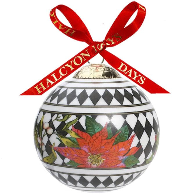 Halcyon Days Parterre Black with Foliage Bauble