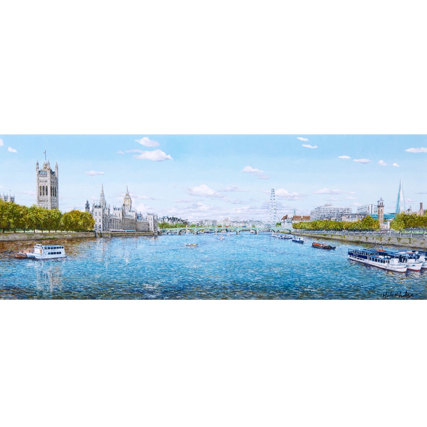 Mark F Lodge Thames View From Lambeth Bridge Giclee Print