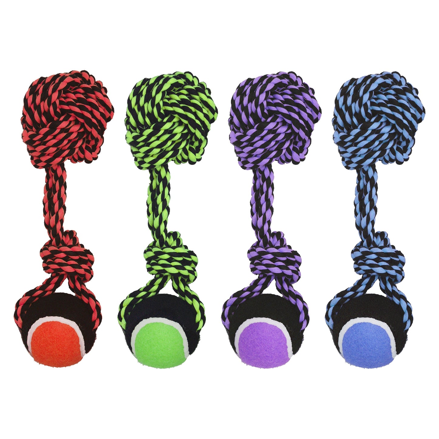 Multipet Nuts for Knots Rope Ball with Knot and Tennis Ball Toy