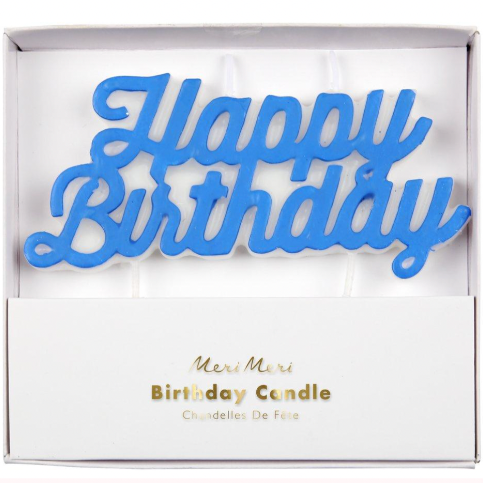 Blue Happy Birthday Candle