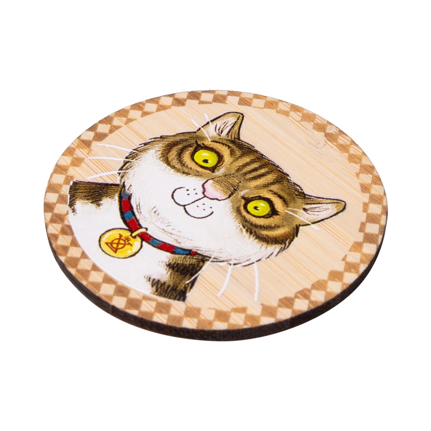 The Tower Bridge Cat Wooden Magnet - Head
