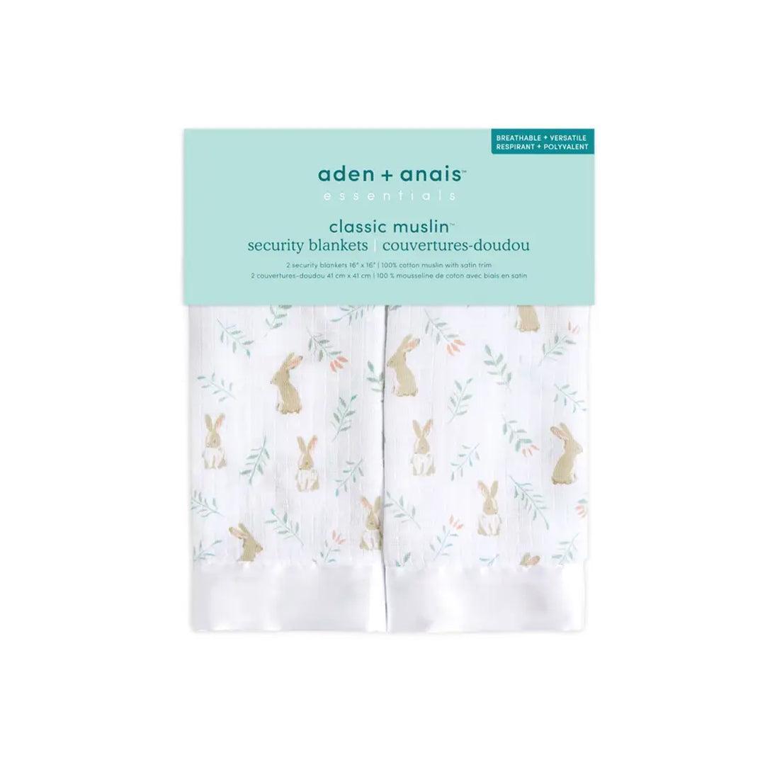 aden + anais Essentials Cotton Muslin Security Blankets - 2 Pack - Blushing Bunnies
