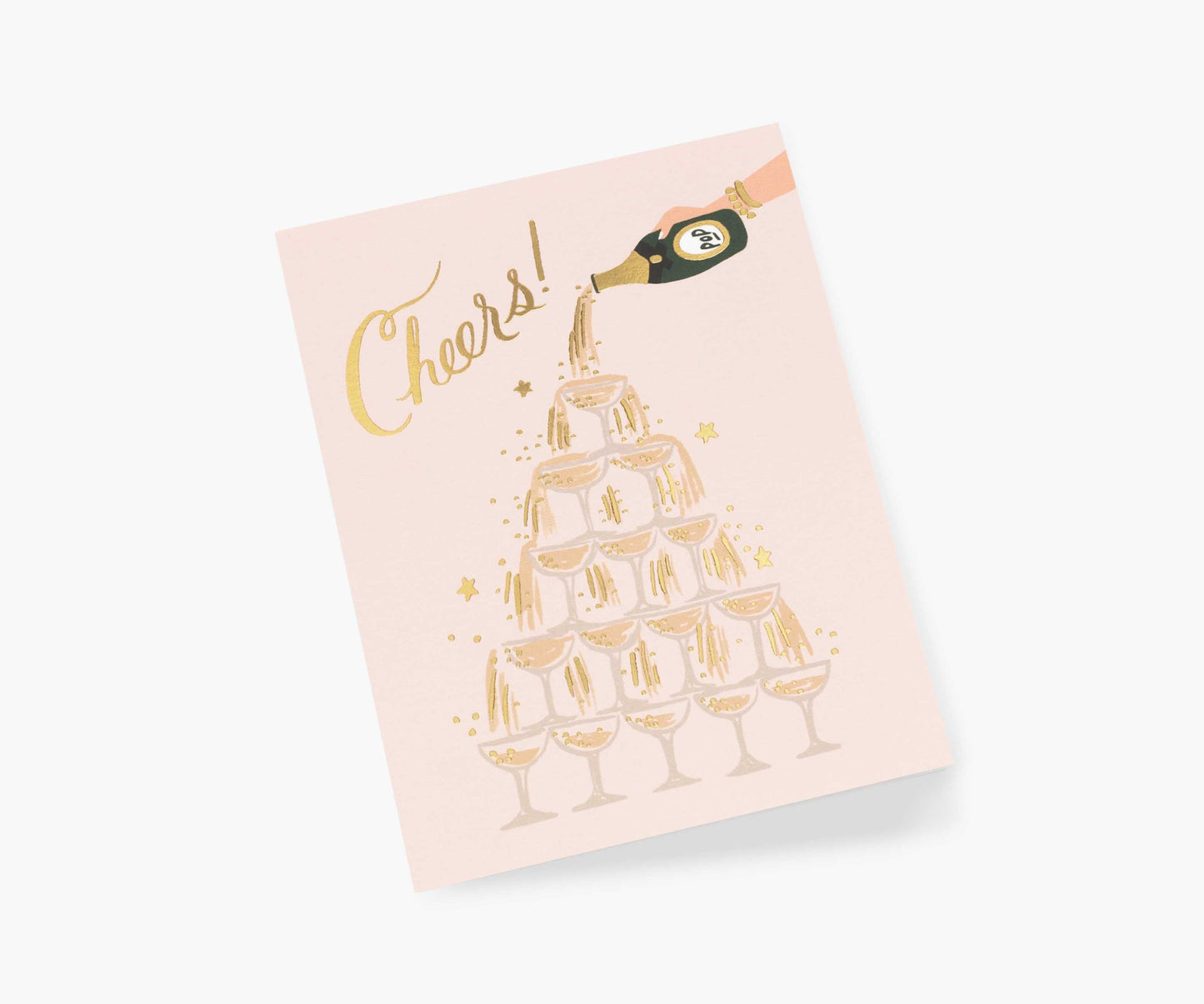 Champagne Tower Cheers Wedding Card - Single Card