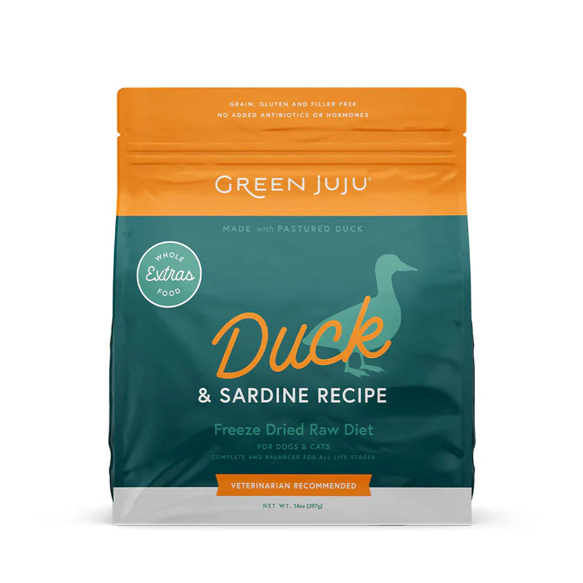 Green Juju Extras Duck & Sardine – Complete & Balanced Freeze-Dried Meal