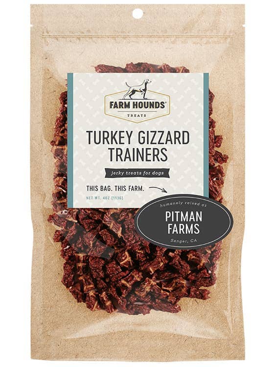 Farm Hounds - Turkey Gizzard Trainer - All-Natural Dog Treats - 4oz
