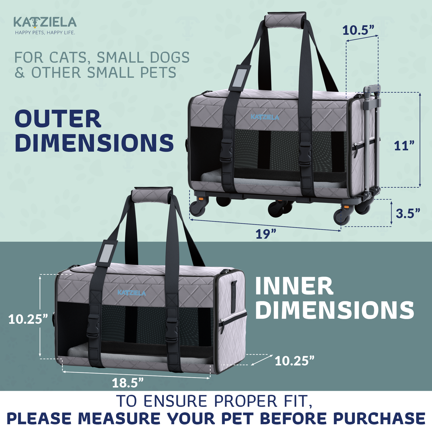 Katziela - Katziela® Quilted Chariot PRO Pet Carrier