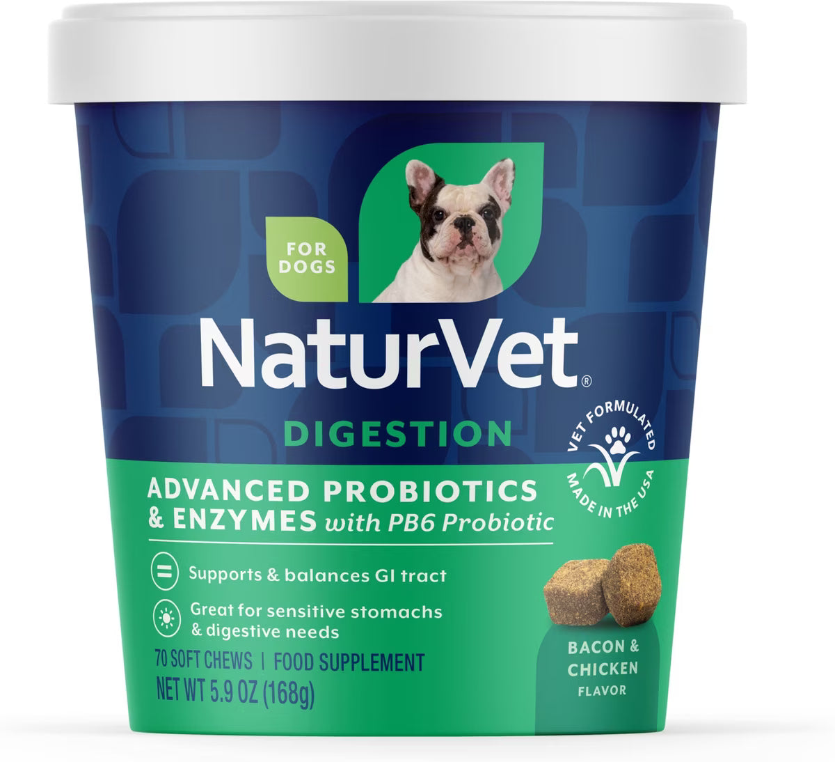 NaturVet Advanced Probiotics & Enzymes Plus Vet Strength PB6 Probiotic Soft Chews