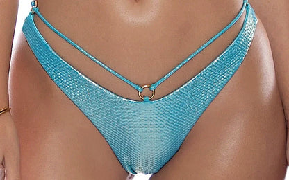 Double Loop Bandeau Crop-Strappy Loop Scrunch Bikini
