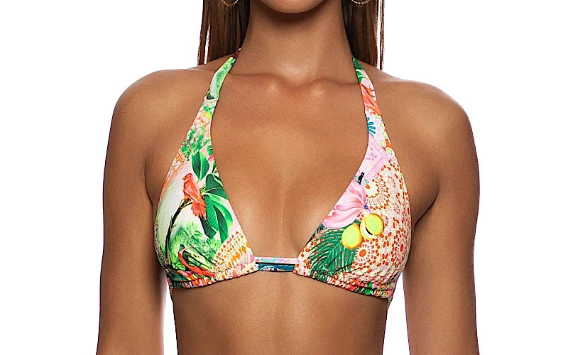 Triangle Halter-Seamless Ruched Back Bikini