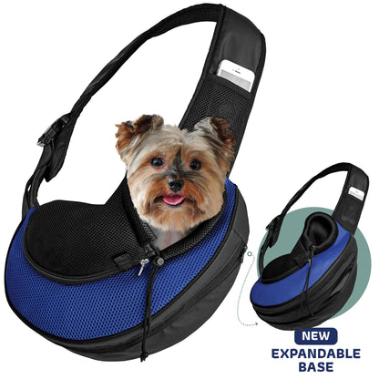Katziela - Pet Carrier Expandable Sling For Small Dogs And Cats Black