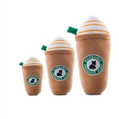 Haute Diggity Dog - Starbarks Frenchie Roast W/ Straw Squeaker Dog Toy: Small / Mini
