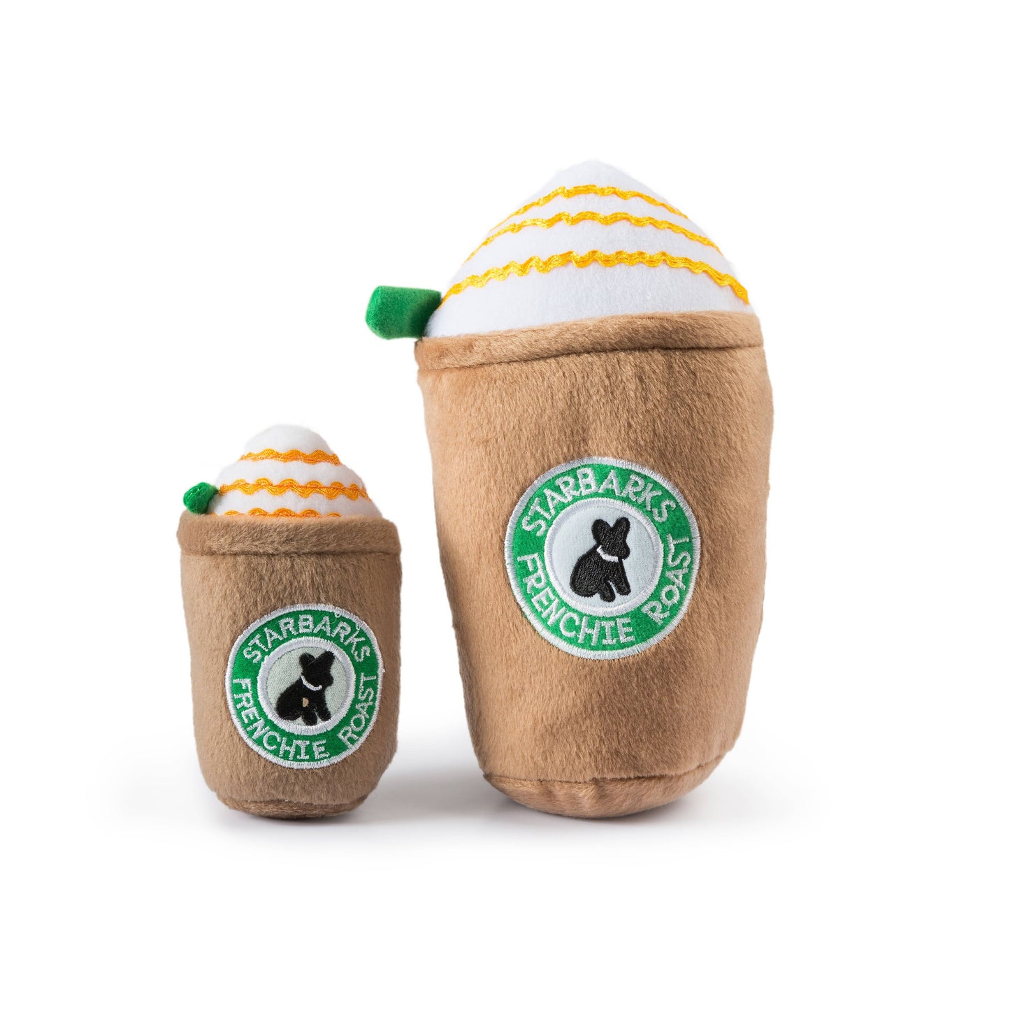 Haute Diggity Dog - Starbarks Frenchie Roast W/ Straw Squeaker Dog Toy: Small / Mini