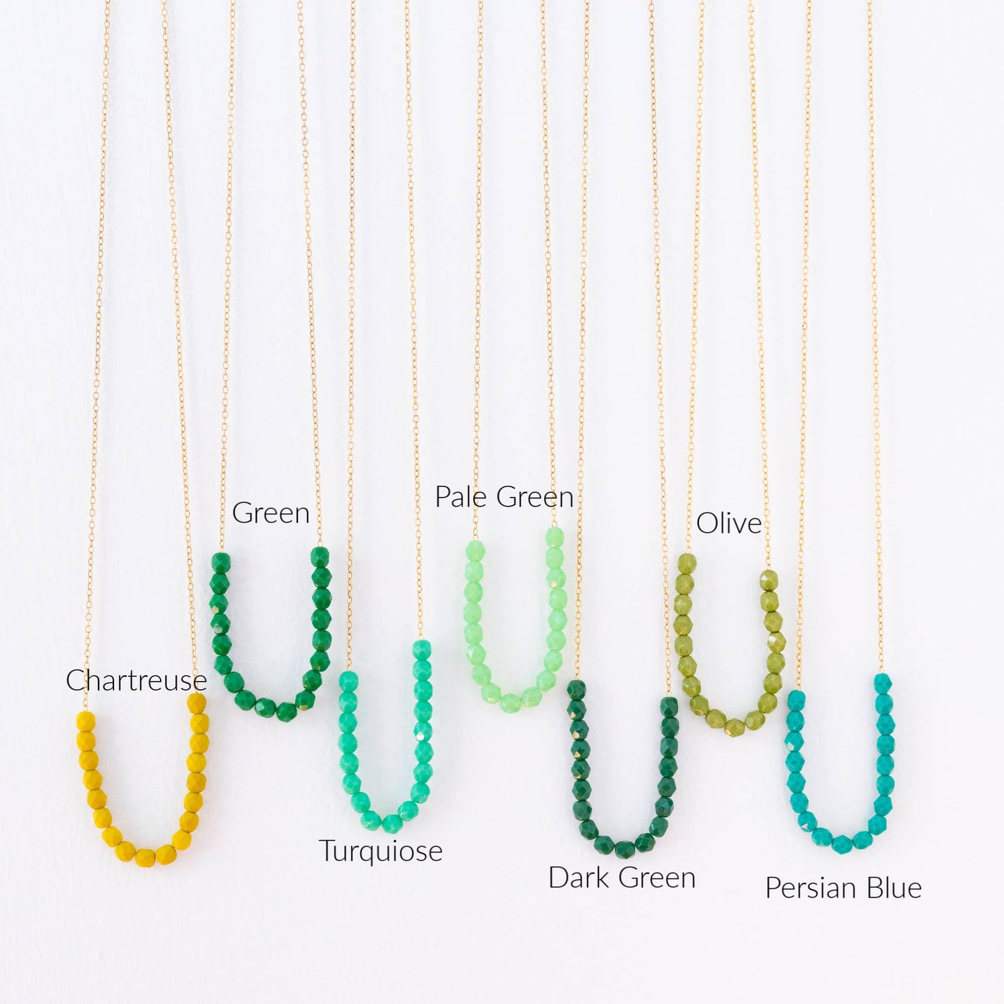 Colorful Glass Bead Necklace,  Layering necklace