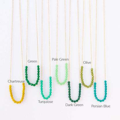 Colorful Glass Bead Necklace,  Layering necklace