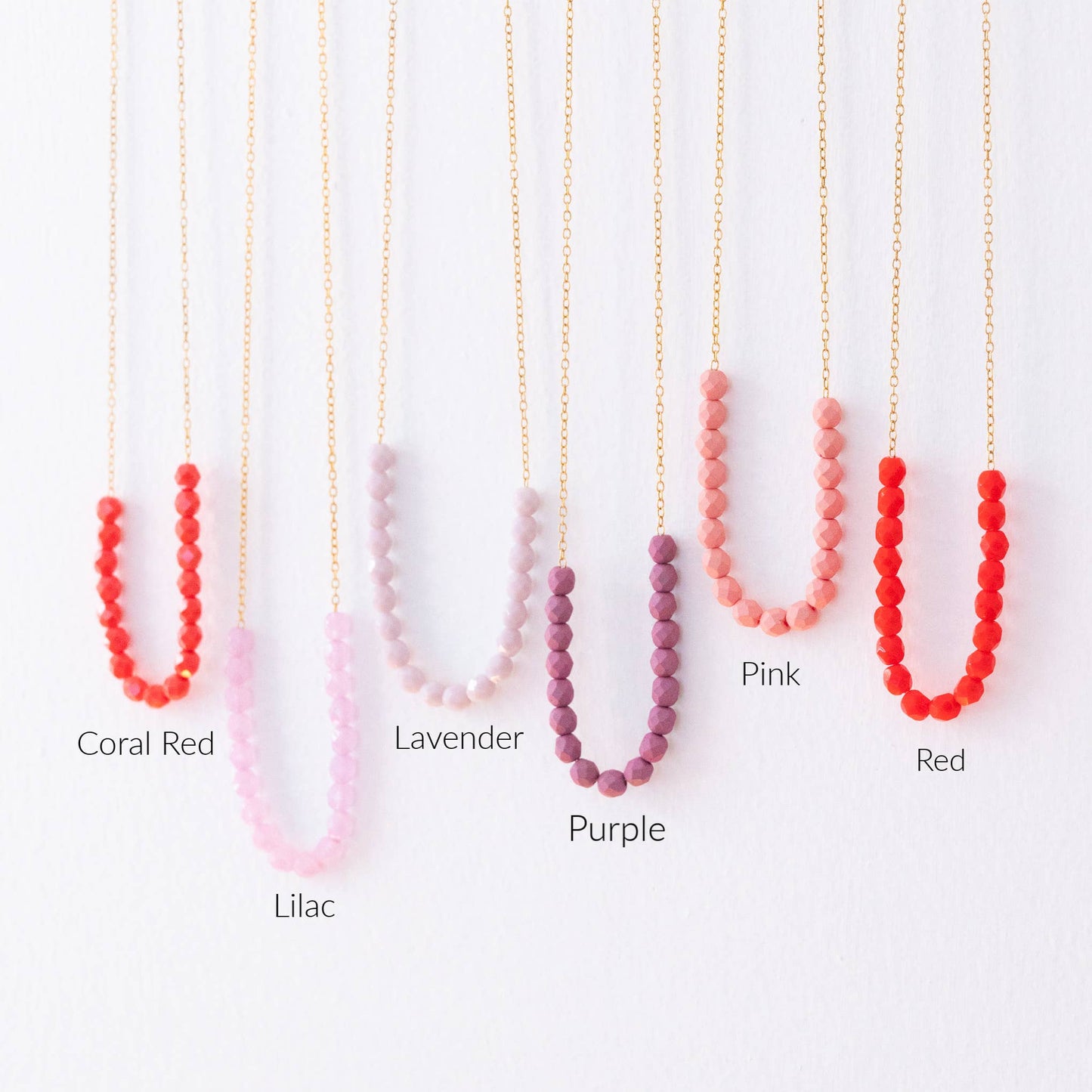 Colorful Glass Bead Necklace,  Layering necklace