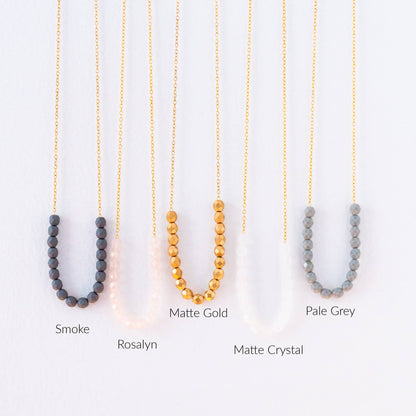 Colorful Glass Bead Necklace,  Layering necklace