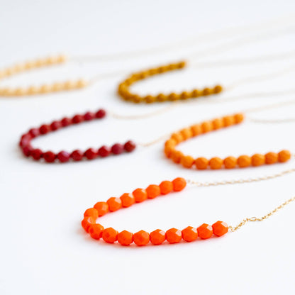 Colorful Glass Bead Necklace,  Layering necklace