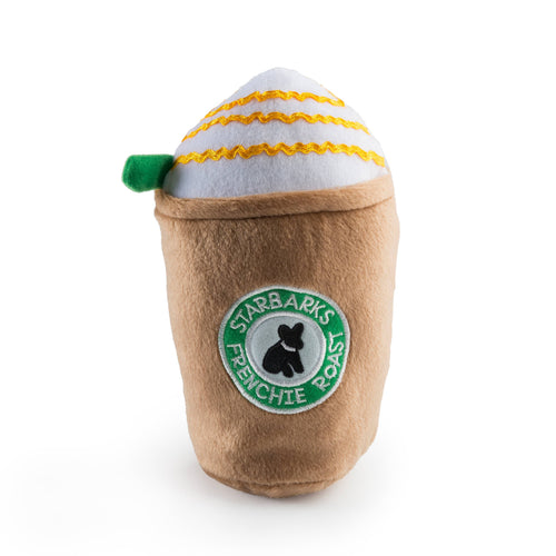 Haute Diggity Dog - Starbarks Frenchie Roast W/ Straw Squeaker Dog Toy: Small / Mini