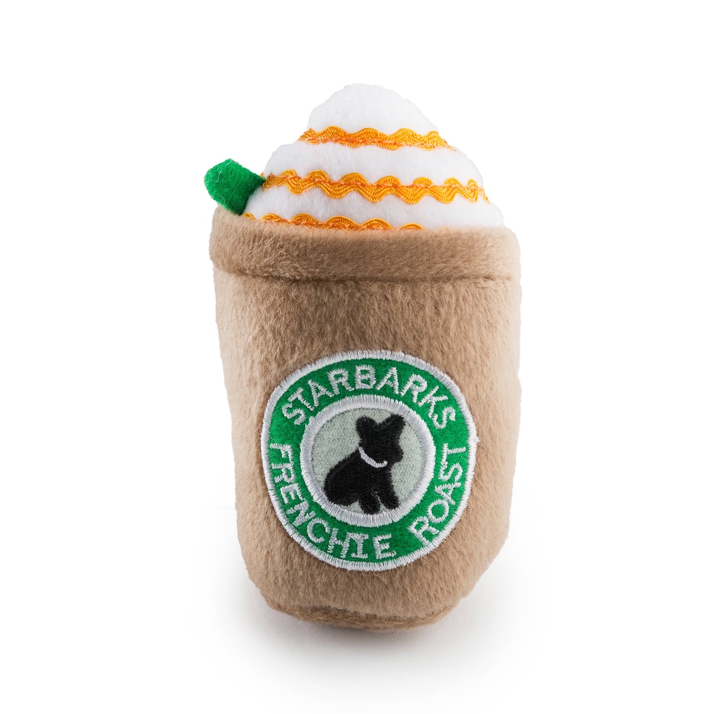 Haute Diggity Dog - Starbarks Frenchie Roast W/ Straw Squeaker Dog Toy: Small / Mini