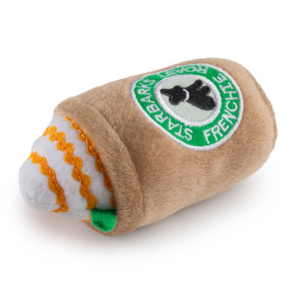 Haute Diggity Dog - Starbarks Frenchie Roast W/ Straw Squeaker Dog Toy: Small / Mini