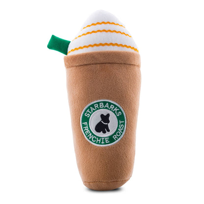 Haute Diggity Dog - Starbarks Frenchie Roast W/ Straw Squeaker Dog Toy: Small / Mini