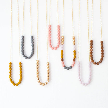 Colorful Glass Bead Necklace,  Layering necklace