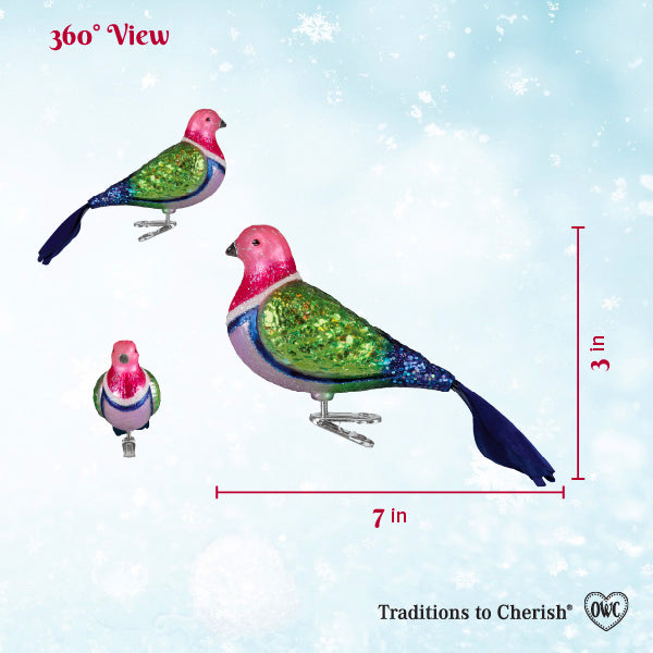 Pink Fruit Dove Ornament