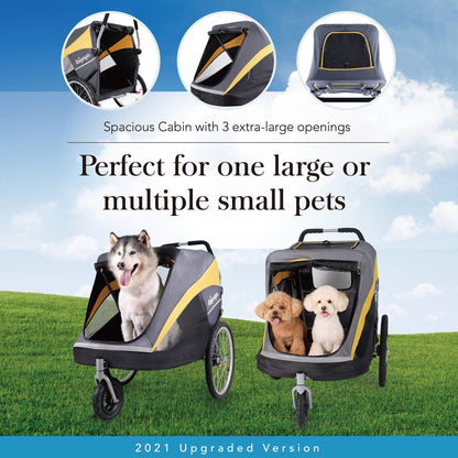Ibiyaya - Hercules Heavy-Duty Pet Stroller-Bike Trailer, All-Terrain