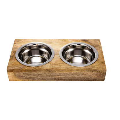Jojo Modern Pets - Eco-Friendly Elevated Dog Wood Feeder in Natural Wood Finish