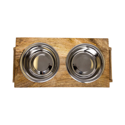 Jojo Modern Pets - Eco-Friendly Elevated Dog Wood Feeder in Natural Wood Finish
