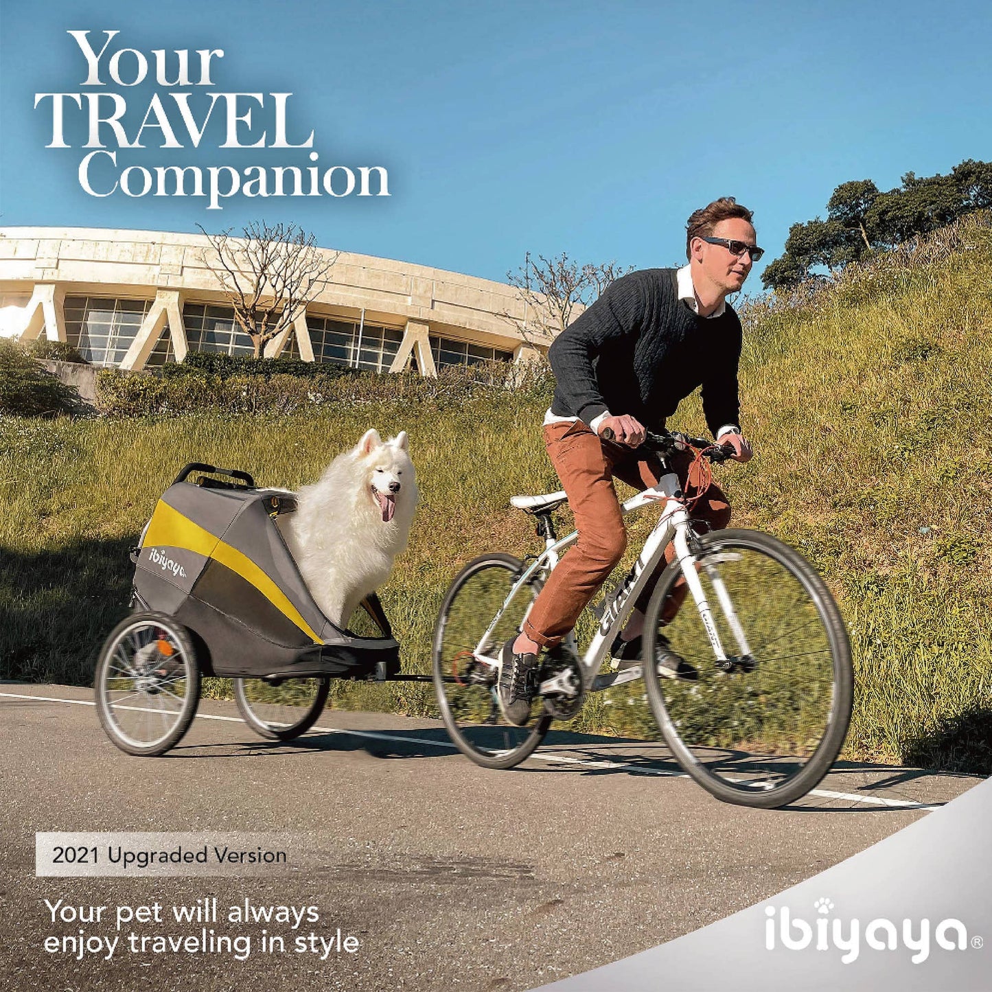 Ibiyaya - Hercules Heavy-Duty Pet Stroller-Bike Trailer, All-Terrain