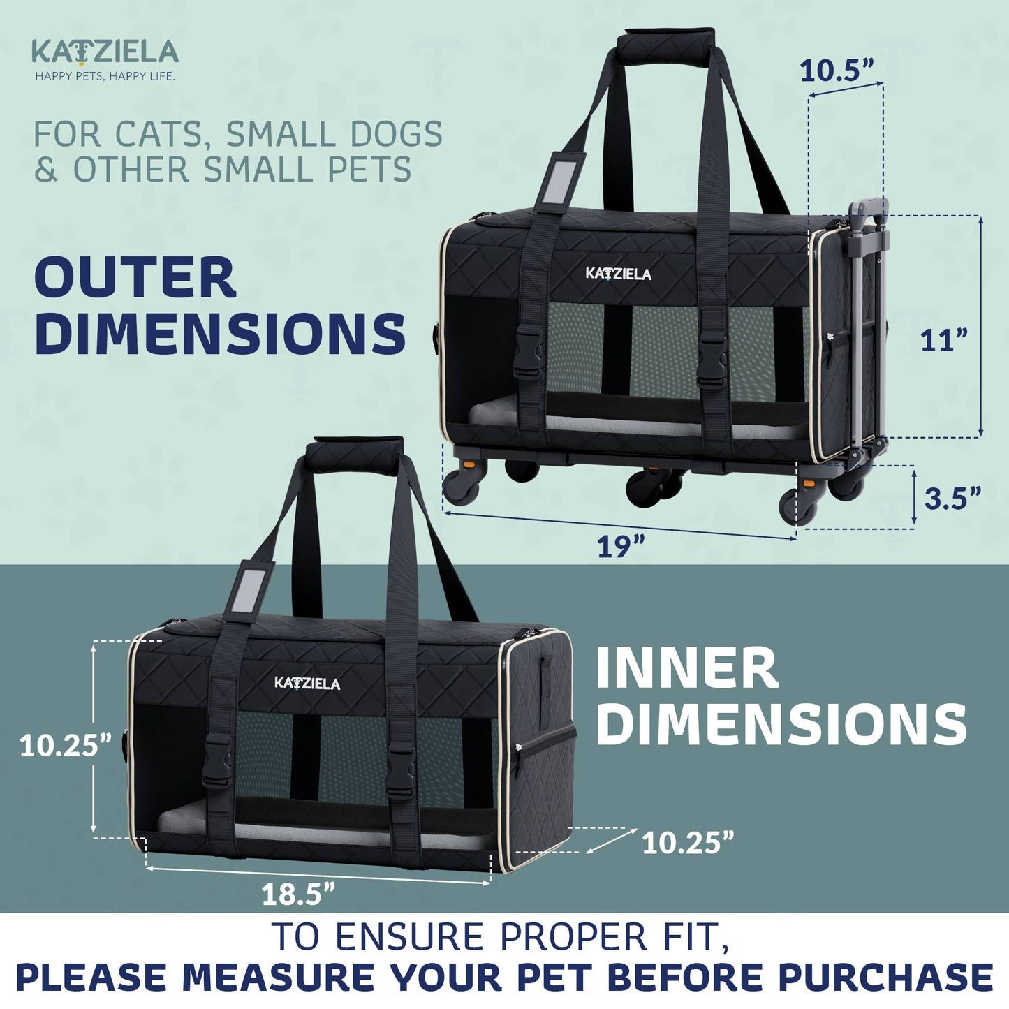 Katziela - Katziela® Quilted Chariot PRO Pet Carrier