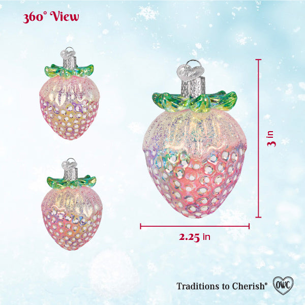 Shimmering  Strawberry Ornament