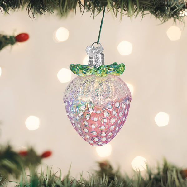 Shimmering  Strawberry Ornament