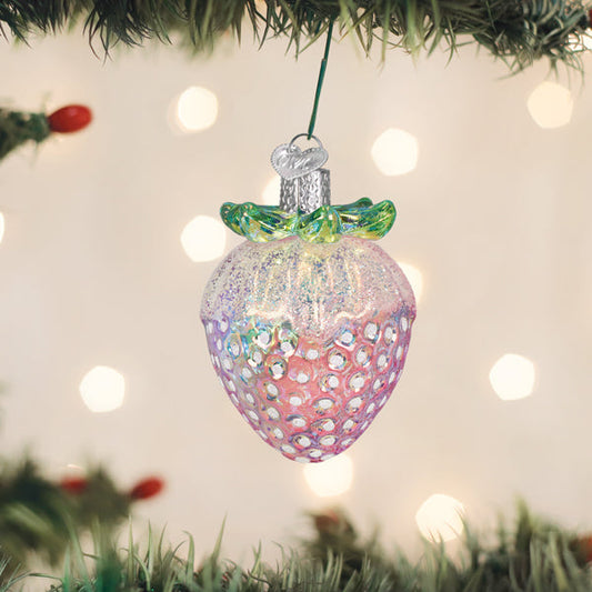 Shimmering  Strawberry Ornament