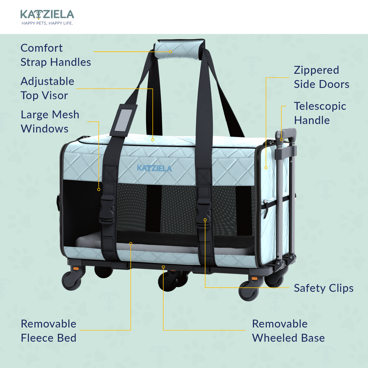 Katziela - Katziela® Quilted Chariot PRO Pet Carrier