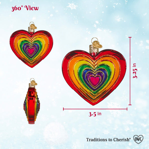 Rainbow Heart Ornament