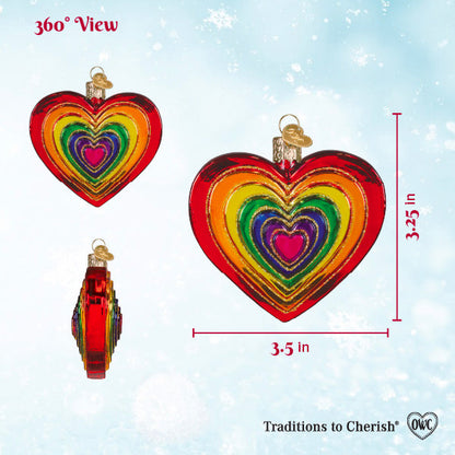 Rainbow Heart Ornament