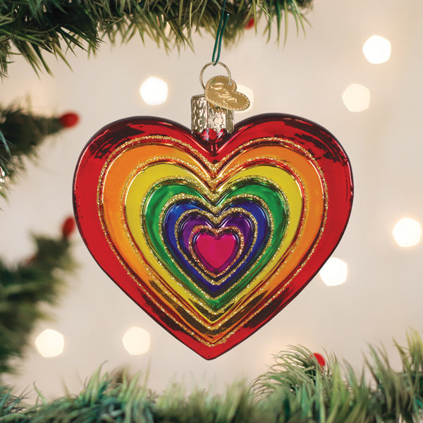 Rainbow Heart Ornament
