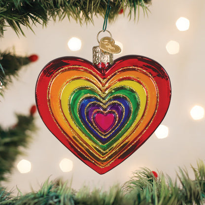 Rainbow Heart Ornament