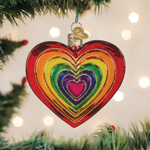 Rainbow Heart Ornament
