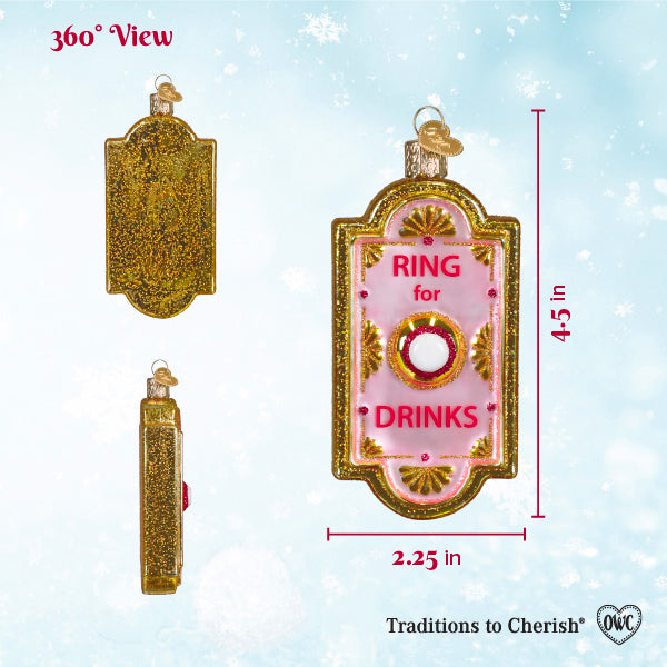 Ring For Drinks Doorbell Ornament
