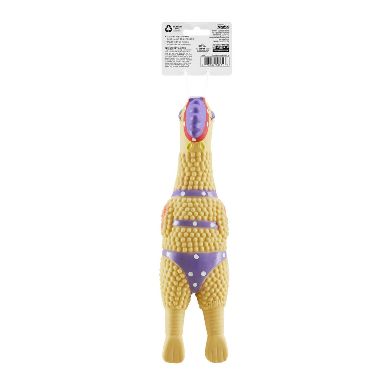 Outward Hound Squawkers Latex Rubber Henrietta Chicken Large