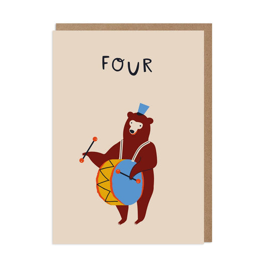 4th Birthday Card – Circus Bear