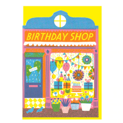 Birthday Shop Die Cut Card -Louise Lockhart
