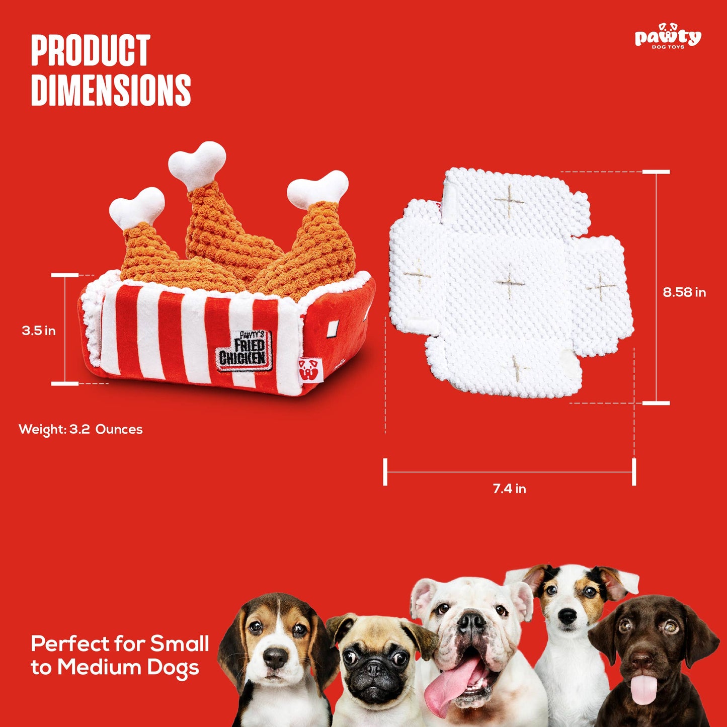 PAWTY Dog Toys - PAWTY Fried Chicken Interactive Snuffle Mat Dog Toy